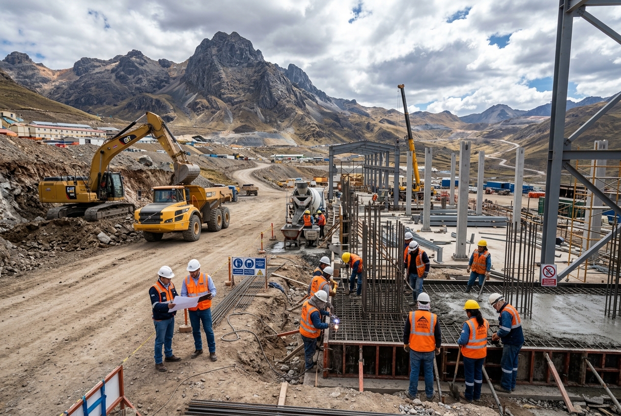Construcción civil en unidad minera Fading Perú